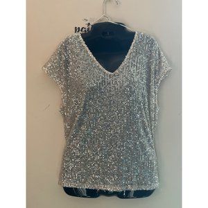 Cece Sparkling Sequin Shimmer Short Sleeve DressTop